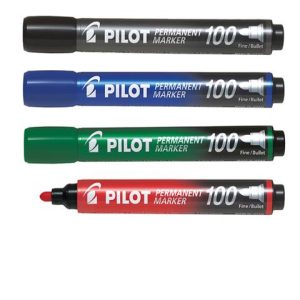Permanent Markers Black, Blue, Red, Green