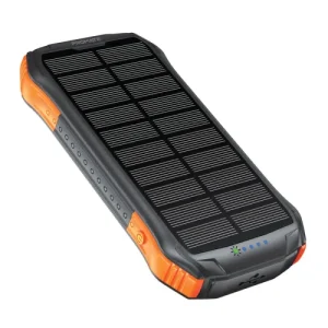 Promate 10000mAh Waterproof Solar Power Bank with 18W USB-C PD, Dual USB-A Ports