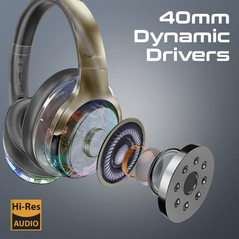 Promate ANC Hi-Fi Stereo Wireless Headphones with RGB Lights - Image 4