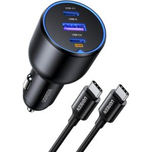UGREEN 130W 3‑Port Fast Car Charger – EC705