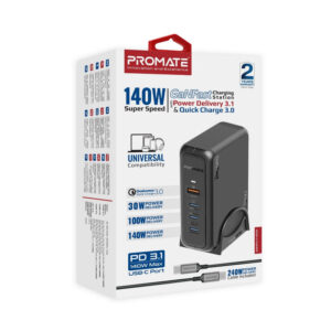 Promate GANPORT-140W.UK 140W Super-Speed GaNFast™ Charging Station